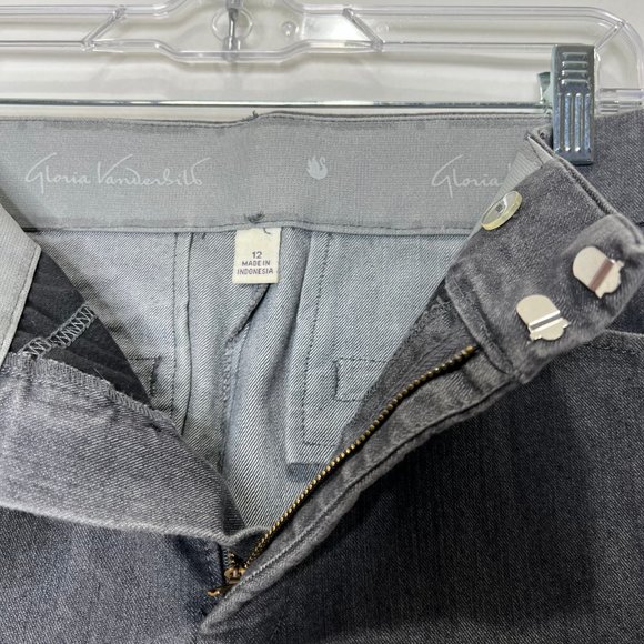 (SOLD)Gloria Vanderbilt Pants sz 12 Gray Trouser Jean Business Casual Stretch - Picture 7 of 9